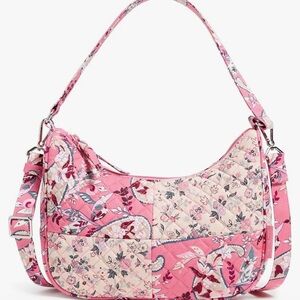 Vera Bradley frannie crescent bag botanical patchwork pink